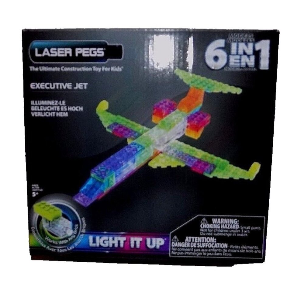 Laser Pegs Building Bricks Set Executive Jet Electronic Interlocking Blocks STEM